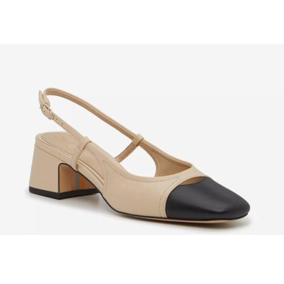 Sam Edelman Tarra Slingback Pumps Sand Leather Size 6.5 - Picture 1 of 11